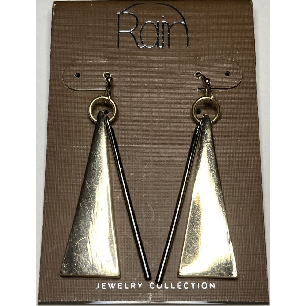 RAIN Gold Tone With Black Long Bead Pair Of Designer Stud And Drop Earrings
